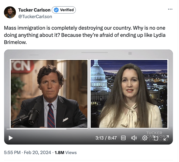 Tucker Carlson tweet