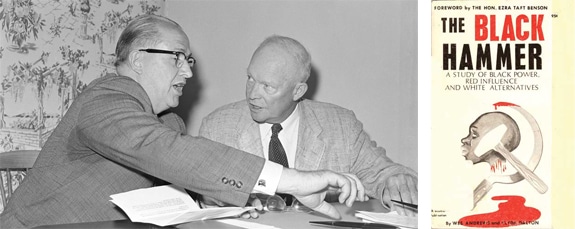 Ezra Taft Benson and President Dwight D. Eisenhower, cover of The Black Hammer