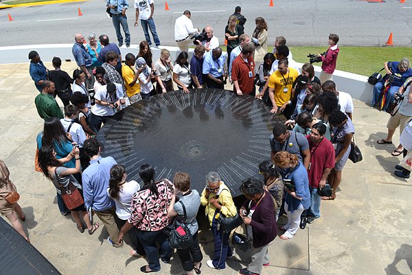 2011 Student Freedom Riders group at the Civil Rights Memorial